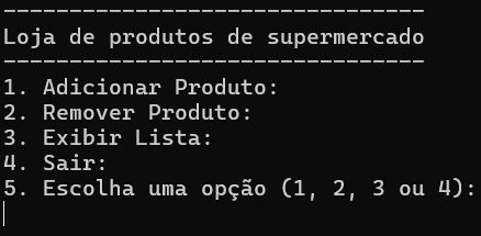 Gestão de produtos de uma loja