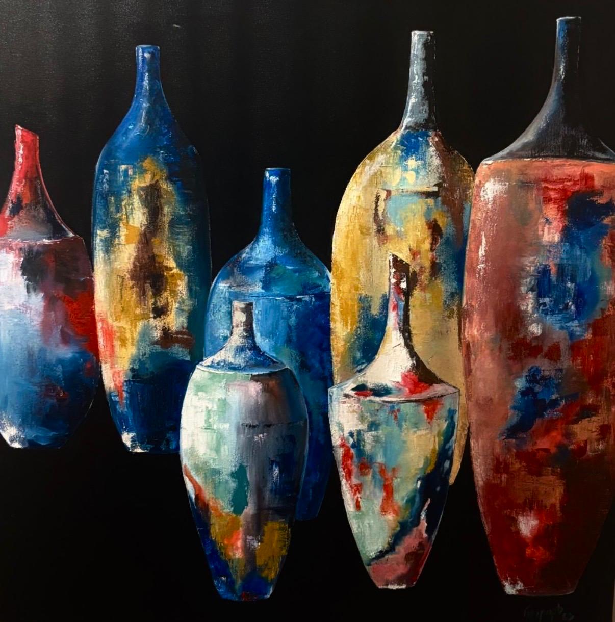 Pintura contemporânea Contrastes I, obra de Filipa Pinto Basto