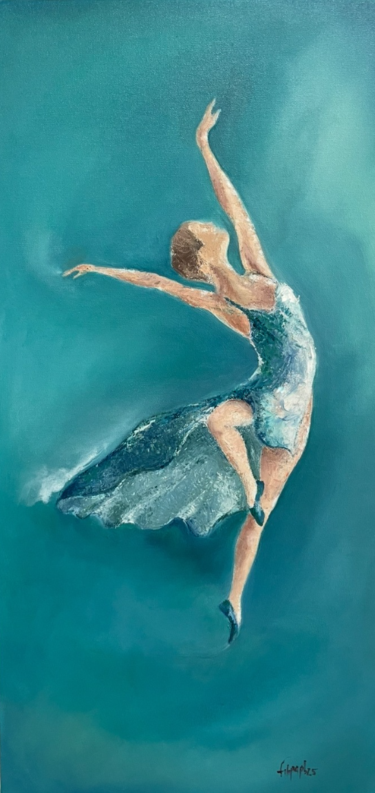 Pintura contemporânea Dança do Vento, obra de Filipa Pinto Basto